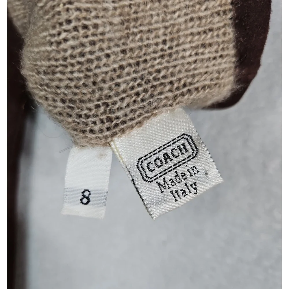 Coach Womens Brown Cashmere Lined Gloves Size 8